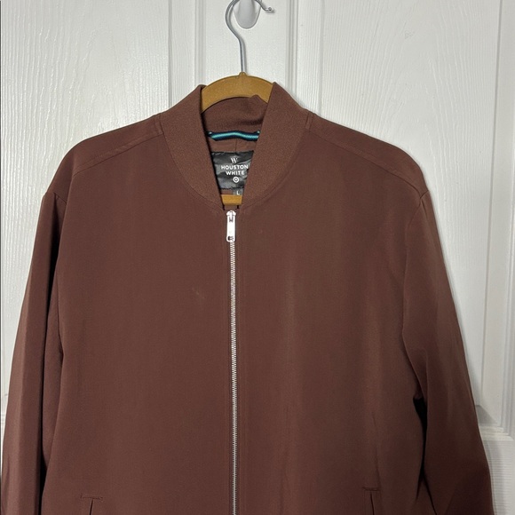 HOUSTON WHITE x Target Unisex Brown Zip-Up Bomber Jacket Size Large Lined - Picture 7 of 14